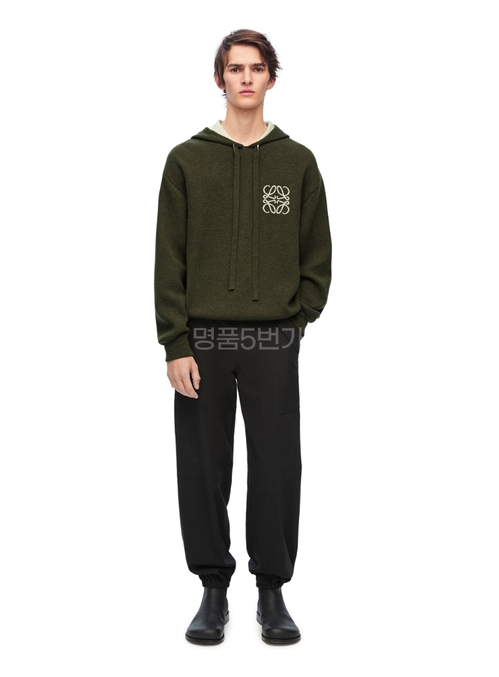 로에베 엠브로이더드 울 후드 스웨터 상품 이미지 2